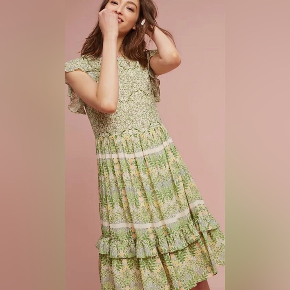 Anthropologie Varun Bahl Lanai Beaded Dress Size 4